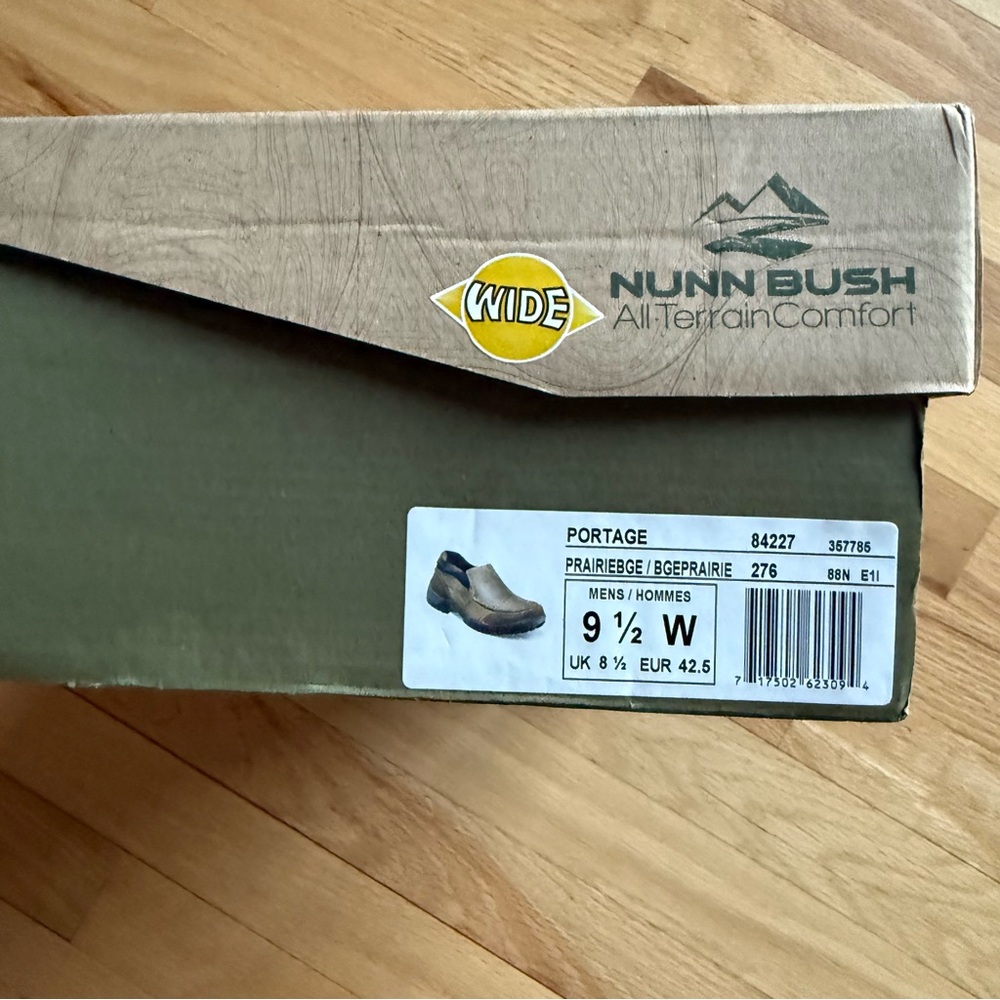 NWT Nunn Bush Portage Brown Leather Slip-On Casual Shoes, Comfort Gel, 9.5 Wide - Picture 8 of 16
